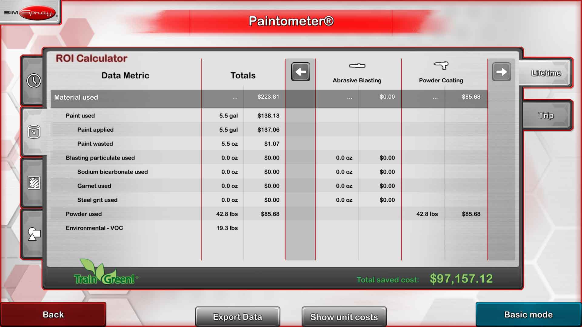 SimSpray Paintometer Paintometer roi calculator