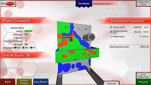 Simspray Abrasive blasting summary mode