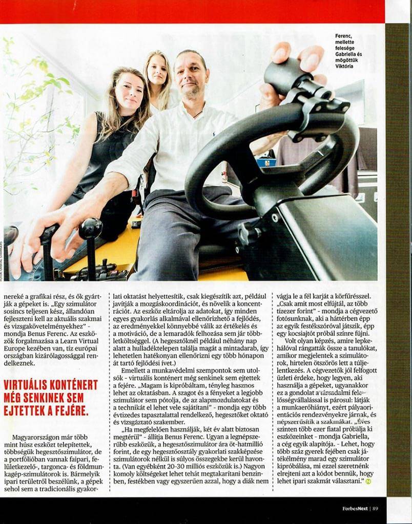 Forbes cikk a szimulátorokról