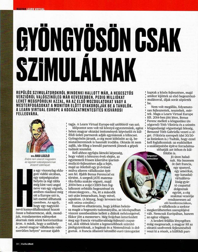 Forbes cikk a szimulátorokról