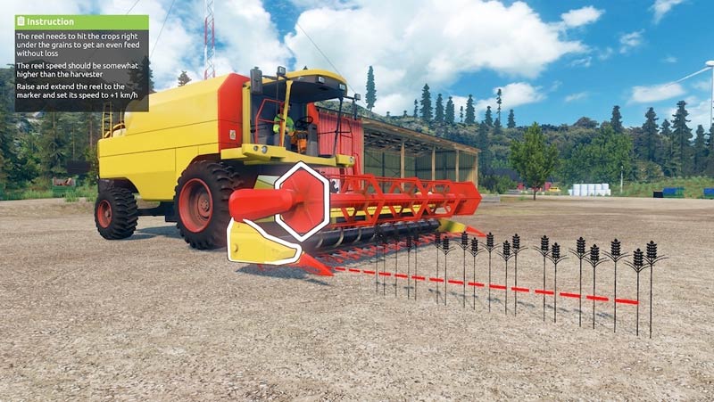 Kombájn-szimulátor vágóasztal