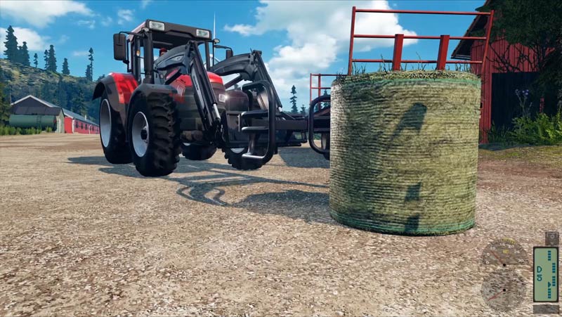 Traktor szimulátor bálafogóval